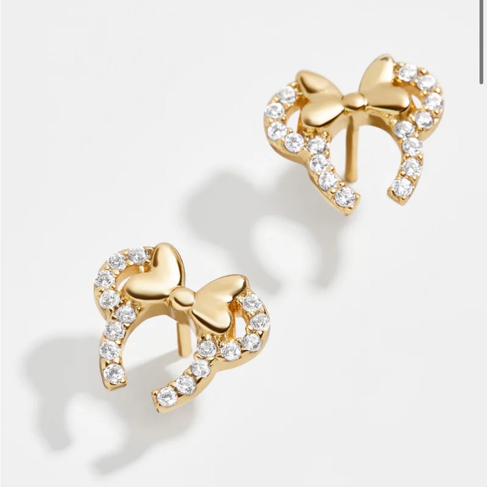 Bauble Bar Minnie Mouse 18K gold plated earrings